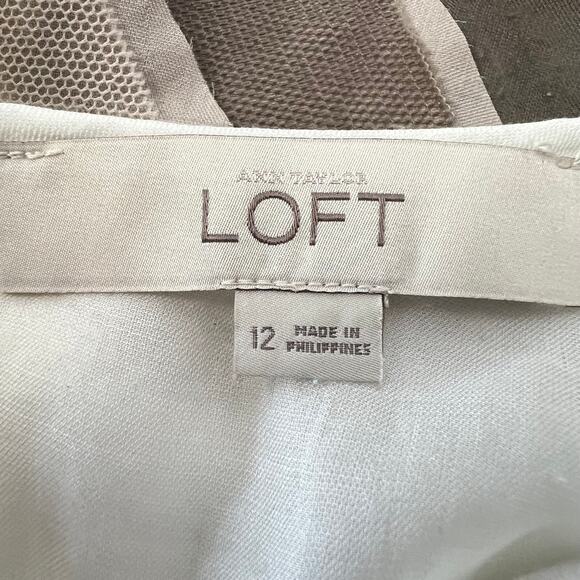LOFT Layered Sheer Neutrals Sheath Dress 12  Feminine Coquette Twee Fairy  Y2K - Picture 4 of 6